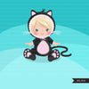 Baby Cat clipart, kitten costume, animal costume
