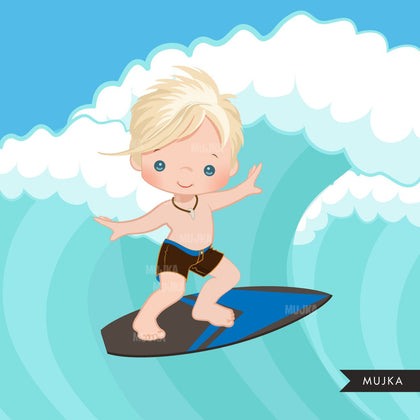 Surfer Boys clipart summer