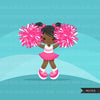 Girl Cheerleader Clipart. Sports Graphics, cheerleader pom pom
