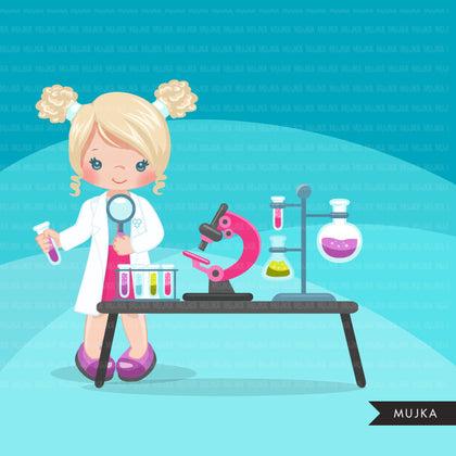 Science Girl Clipart