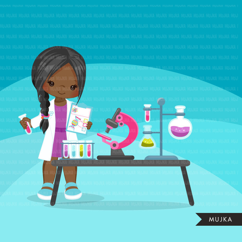 Girl Scientist Clipart