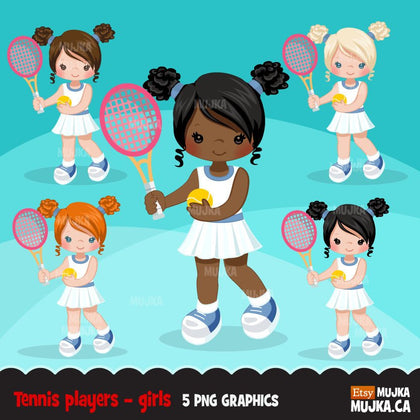 Cute Tennis player girl clipart