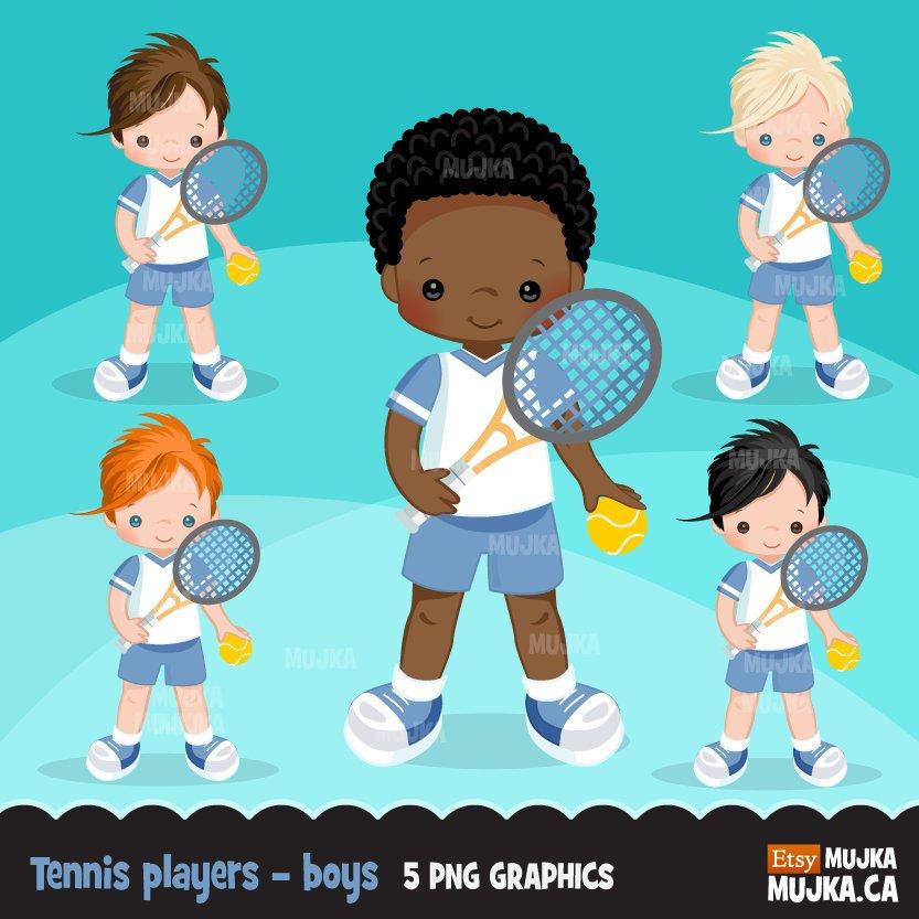 Clipart de meninos tenistas