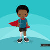 Special Needs prosthetic leg clipart, boy with disability