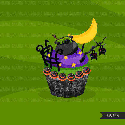 Halloween cupcake clipart.