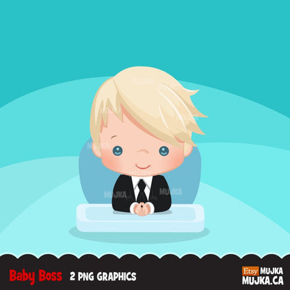 Black Baby Boss clipart, boys