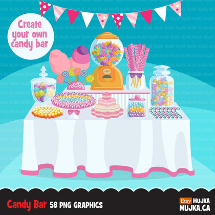 Candy Clipart, candy land, pastel candy birthday party