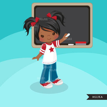 Student Girl clipart, school graphics