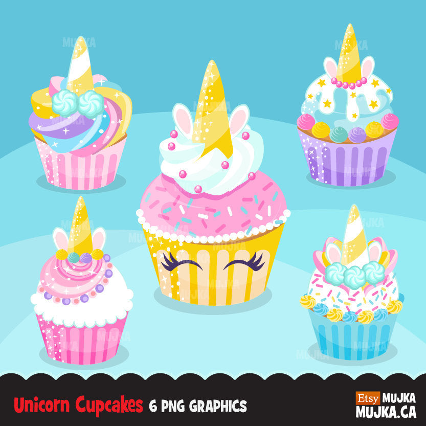 Unicorn cupcake clipart