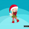 Christmas girl Elf Clipart