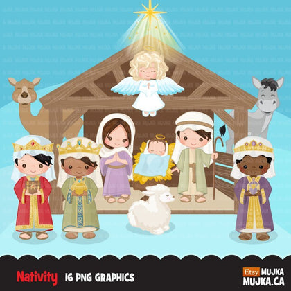 Nativity Clipart, boy and girl, religious, 3 KINGS, BIBLE GRAPHICS