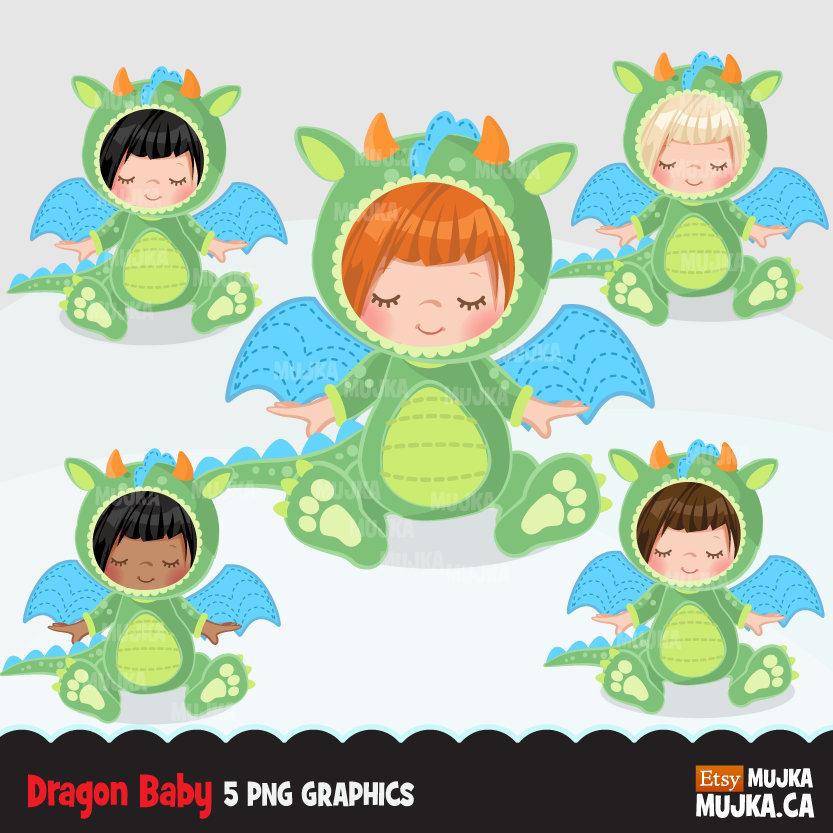 Clipart de bebê dragão, fantasia de dragão de Halloween