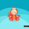 Baby Lobster clipart, Animal costume