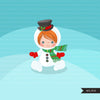 Baby Snowman clipart, Christmas costume