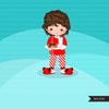 Christmas Clipart, Boy with cookies and milk