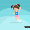Bounce House Jumping girl Clipart