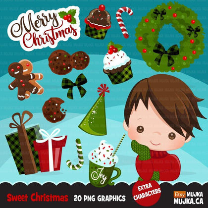 Sweet Christmas Boy Clipart