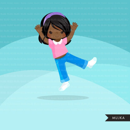 Bounce House Jumping girl Clipart