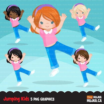 Bounce House Jumping girl Clipart