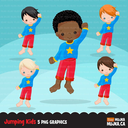 Bounce House boys Clipart