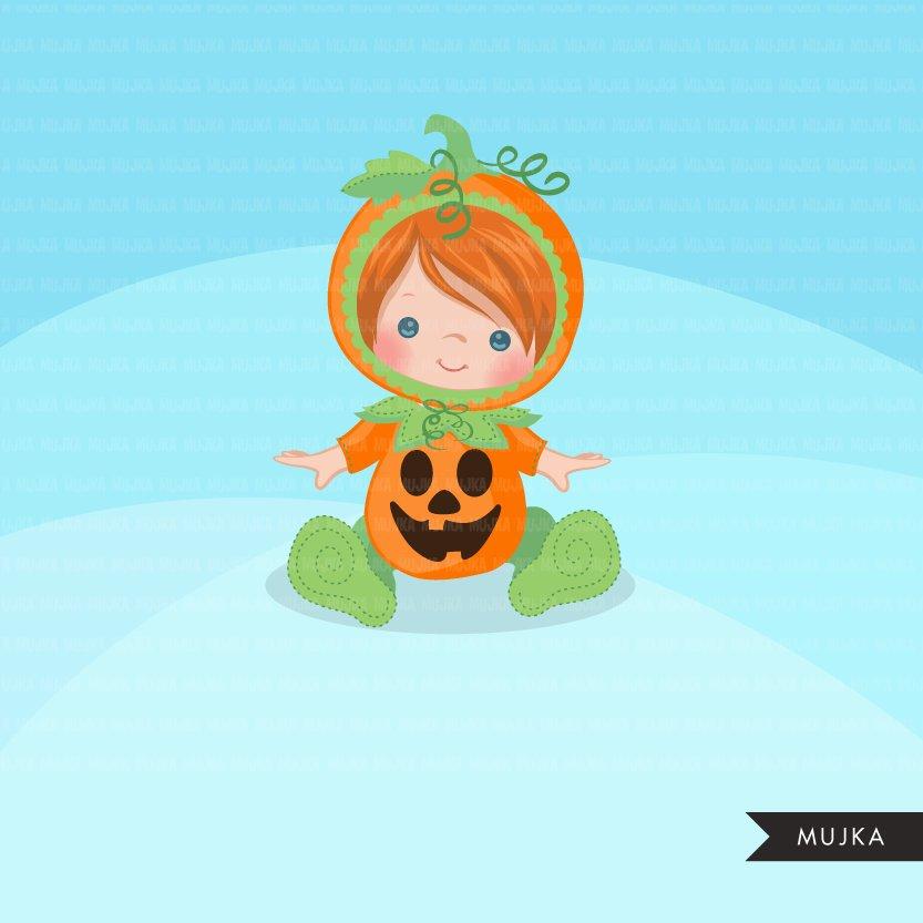 Baby Pumpkin clipart, halloween costume