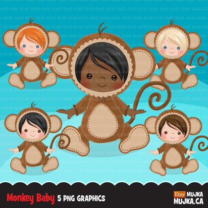 Baby monkey clipart, Animal halloween costume