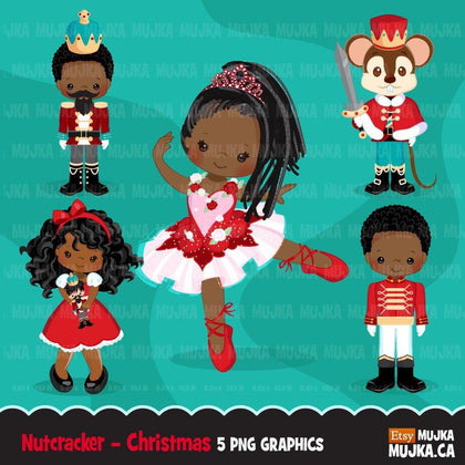 Christmas clipart, Nutcracker ballet black girl