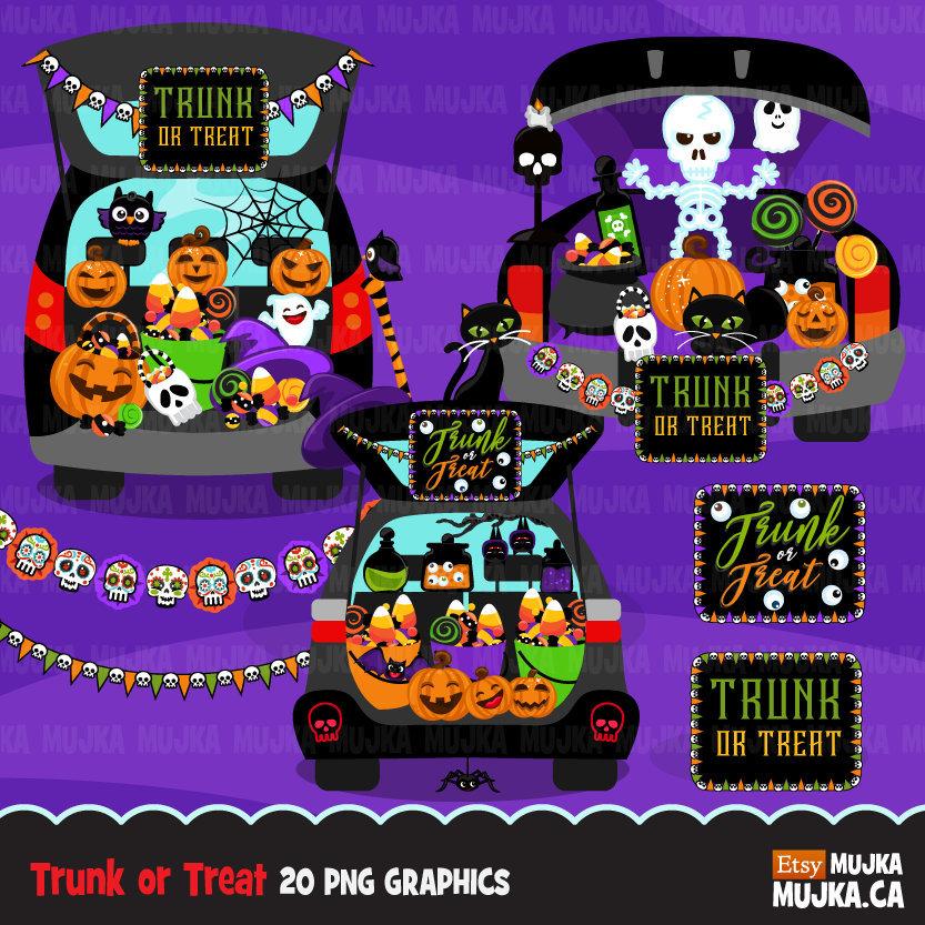 Halloween Trunk or treat clipart.