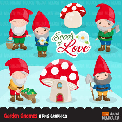 Garden Gnomes Clipart, christmas season boys