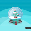 Christmas snow globe clipart winter