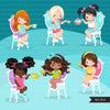 Tea party girl Characters Clipart
