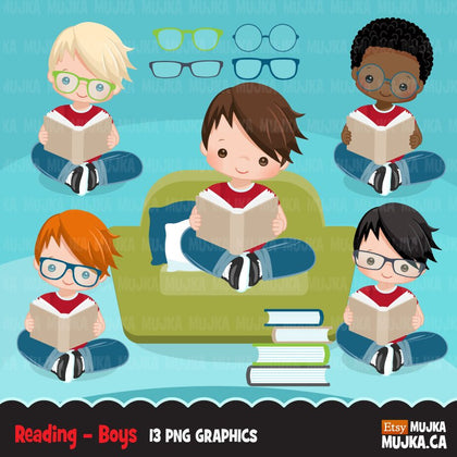 Reading clipart,Boy doing school work