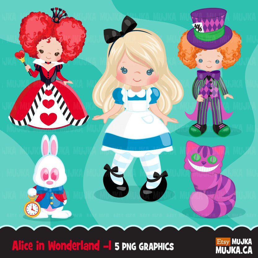 Alice in Wonderland Clipart, Girl