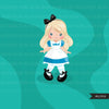 Alice in Wonderland Clipart,  Mad Hatter Tea Party, Girl