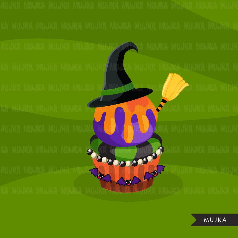 Clipart de cupcake de Halloween.