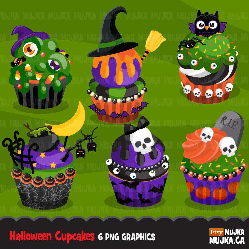 Clipart de cupcake de Halloween.