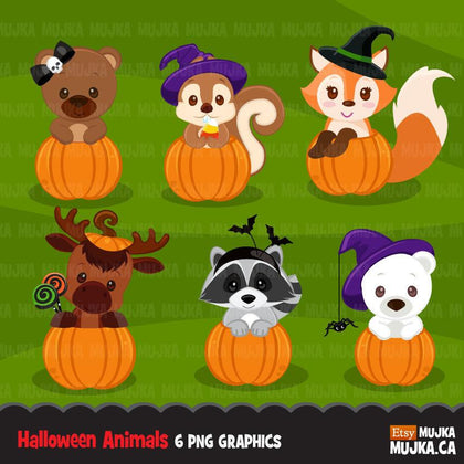 Halloween animal clipart.