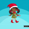 Christmas Girl Elf Clipart