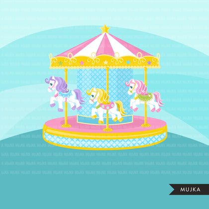 Carousel Horses, animal Clipart