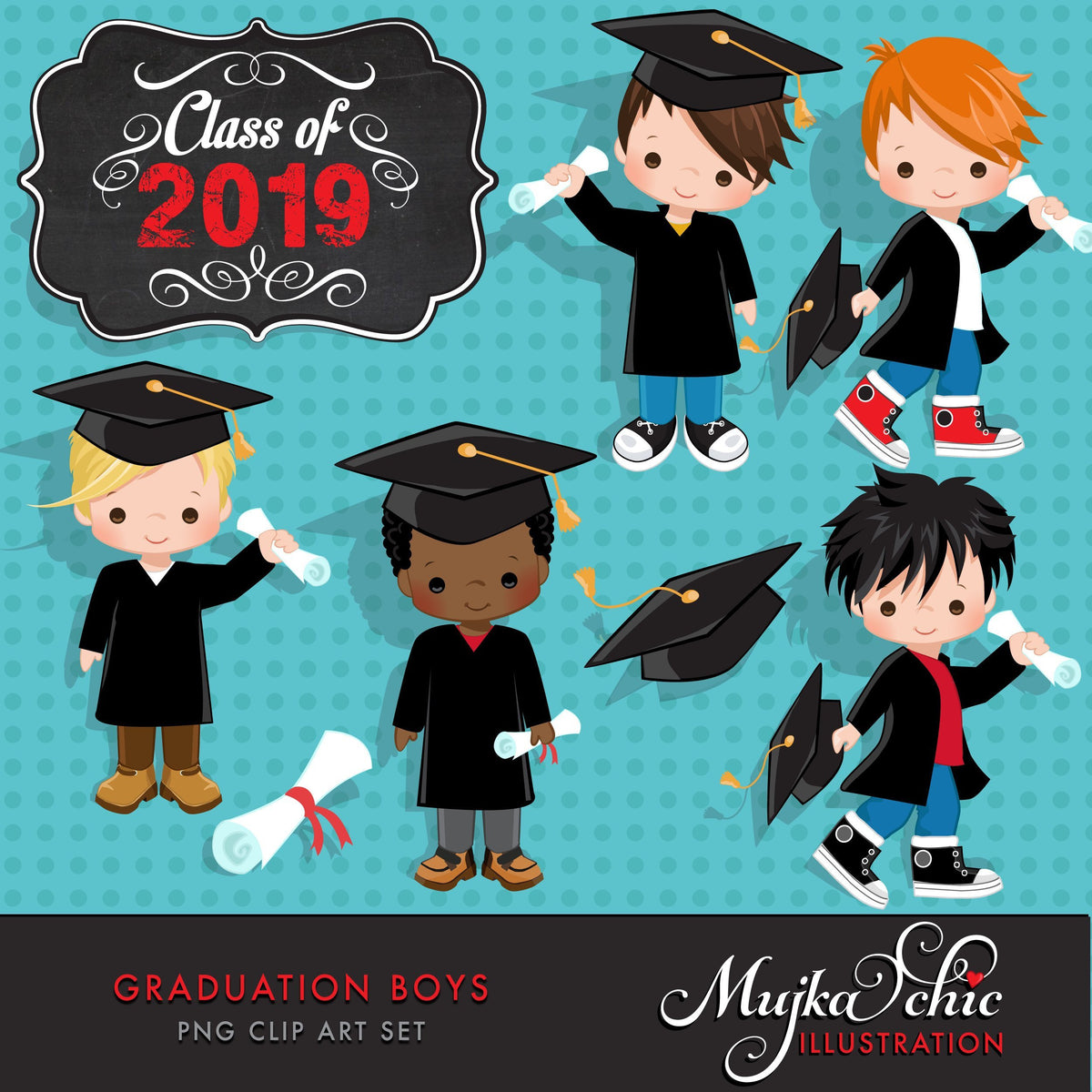 Graduation Clipart, class of boy, school graphics – MUJKA CLIPARTS