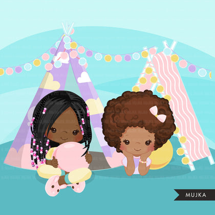 Girl Slumber party clipart