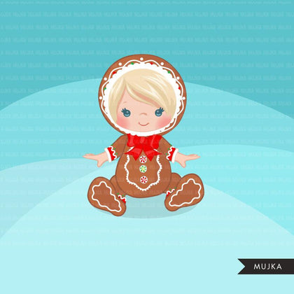 Baby Gingerbread cookie clipart, Christmas costume