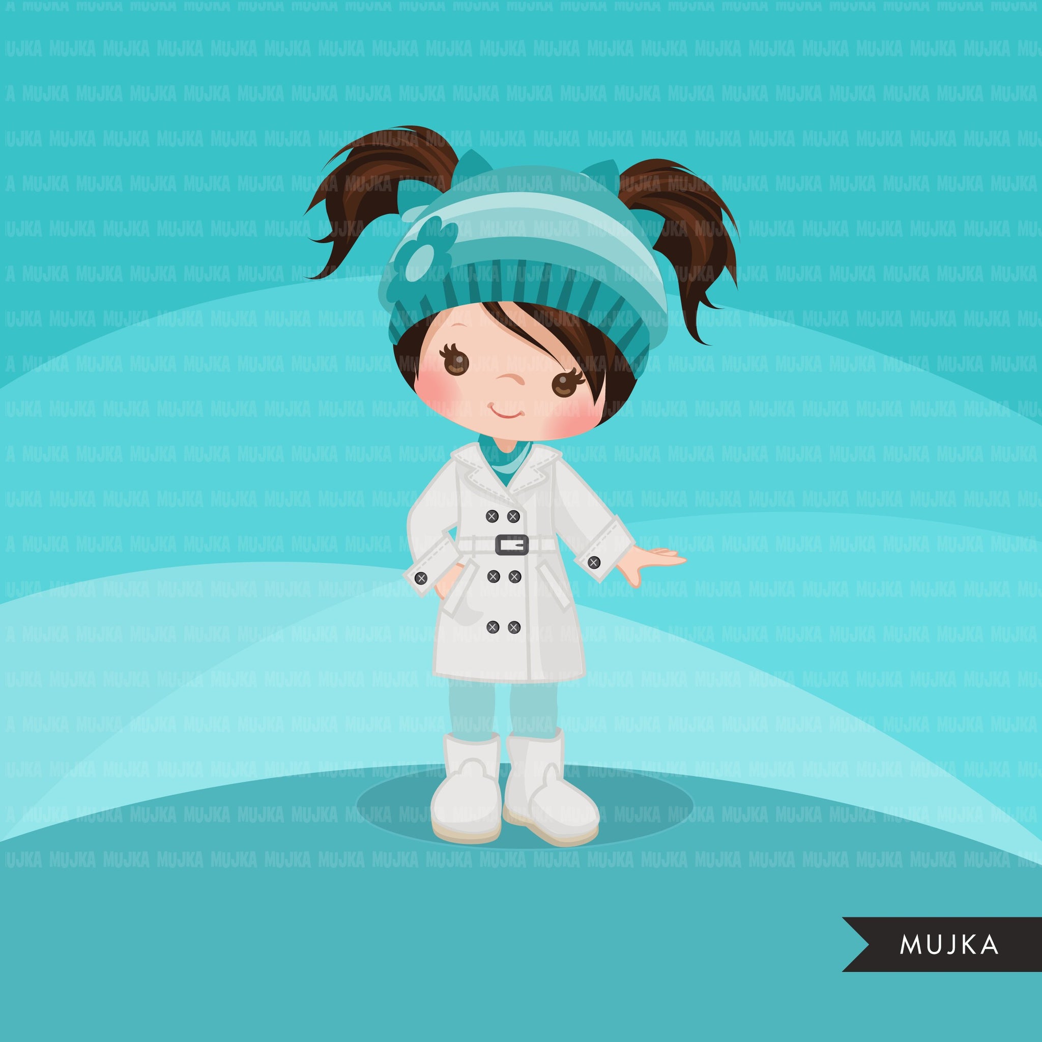 winter dress clipart Woman In Winter Clothes Cartoon Clipart Vector