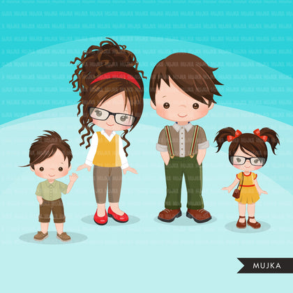 Family portraits clipart