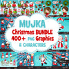 Christmas Clipart Bundle. Noel Illustrations, boy, girl, animal, winter - mujka-cliparts.myshopify.com