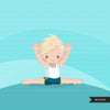 Gymnastics Clipart, Boy in balance bar