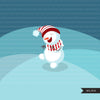 Christmas snowman clipart. Cute winter snowmen