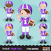 Football clipart, boy in purple jersey