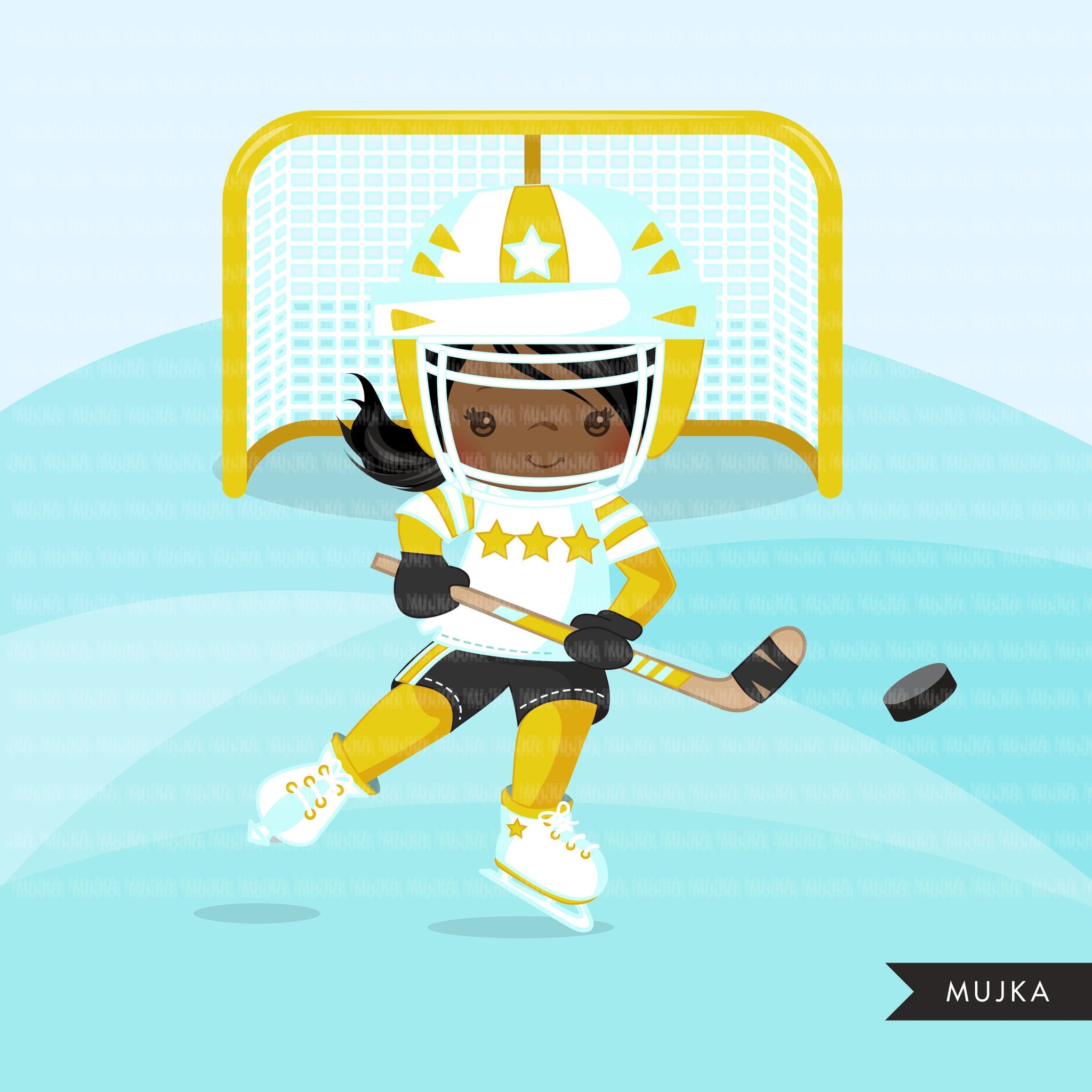 Hockey clipart, Boy in yellow jersey – MUJKA CLIPARTS