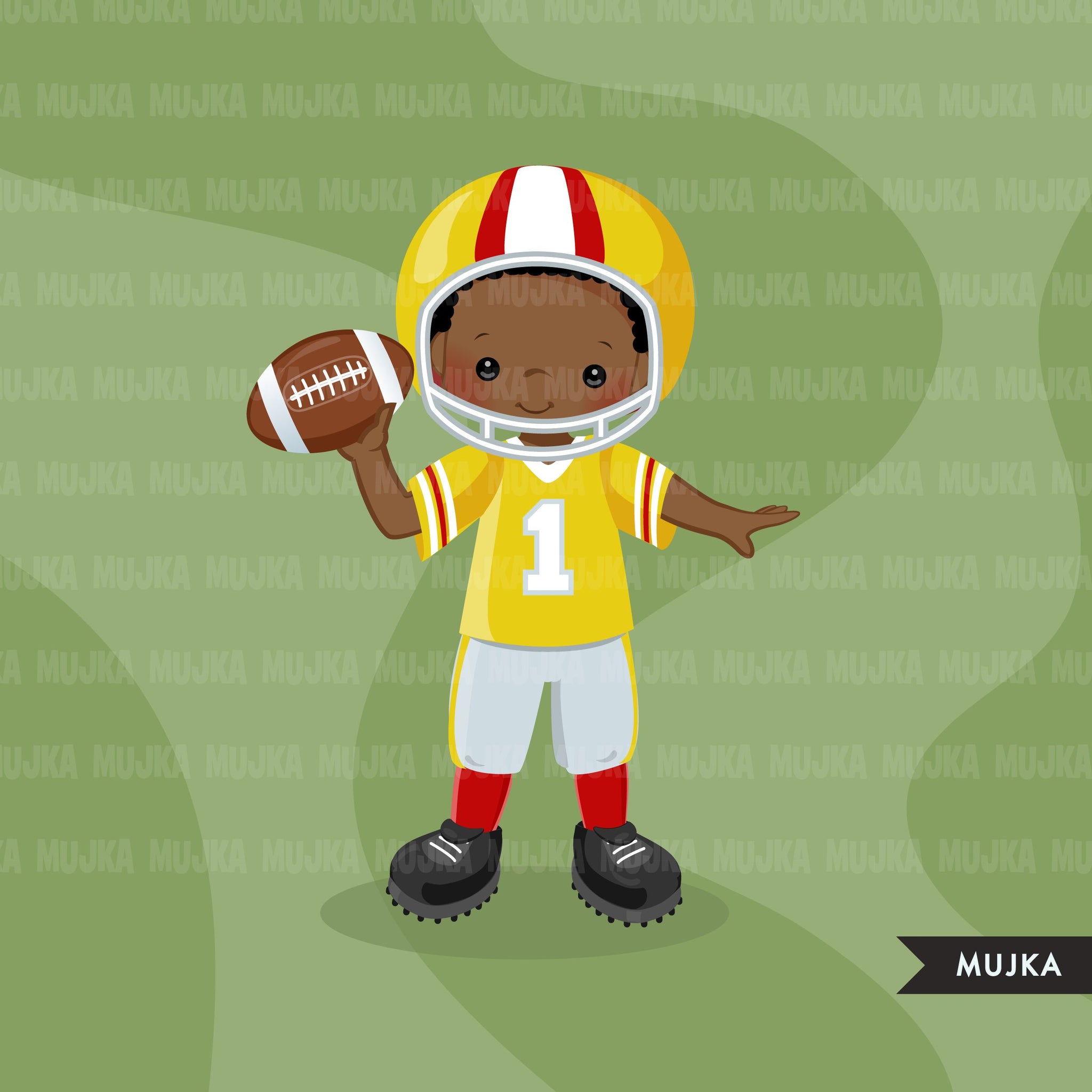American Football Boy clipart, football player, sports designs